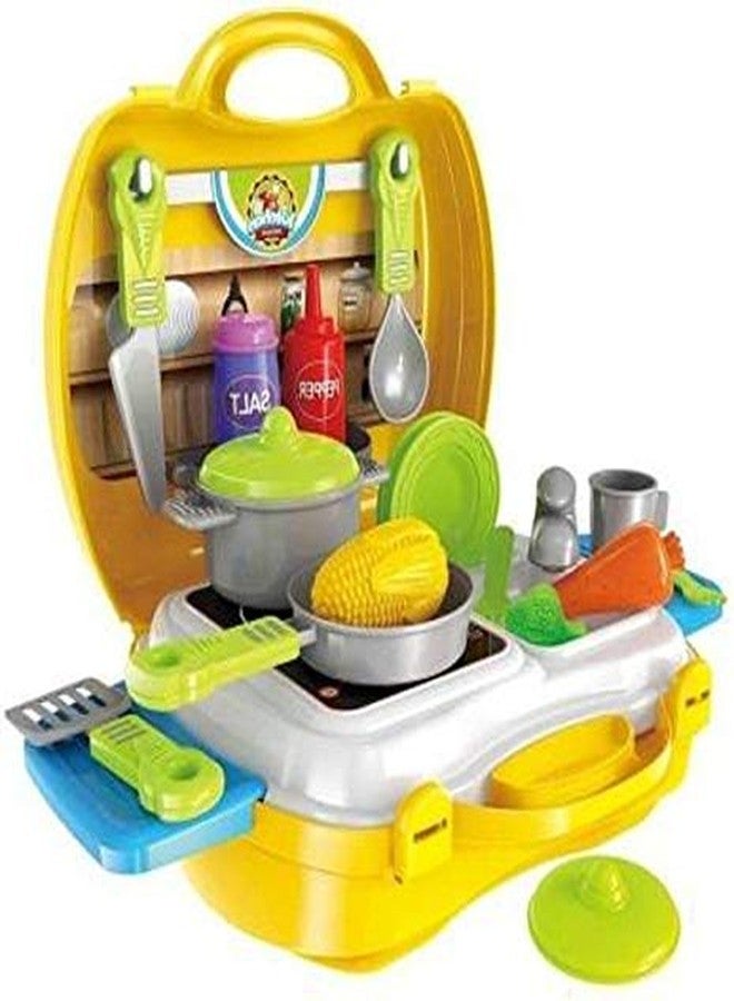 OBLETTER Pretend Play Kitchen Cooking Kitchen Suitcase Set Toy with Briefcase, Accessories for 2 to 8 Year Old Kids Boys and Girls - Image 2